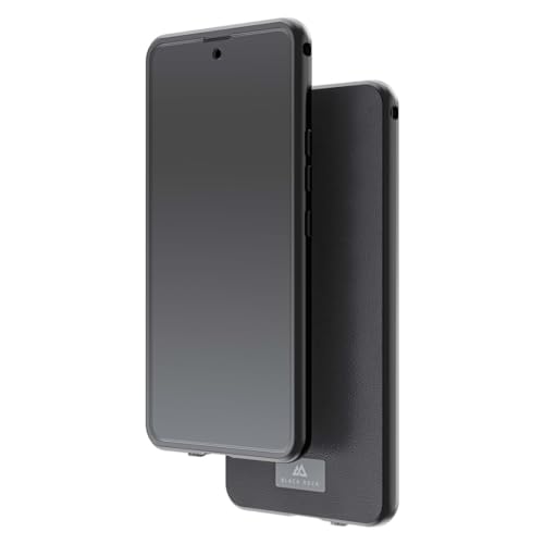 Black Rock - Hülle 360 Grad Glass Case Leder Passend für Samsung Galaxy A54 5G I Handyhülle, Magnet Verschluss (Transparent mit schwarzem Rahmen) von Black Rock