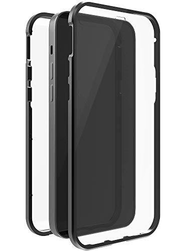 Black Rock - Hülle 360 Grad Glass Case Passend für Apple iPhone 12/12 Pro I Handyhülle, Magnet Verschluss, Durchsichtig, Cover (Transparent mit schwarzem Rahmen) von Black Rock