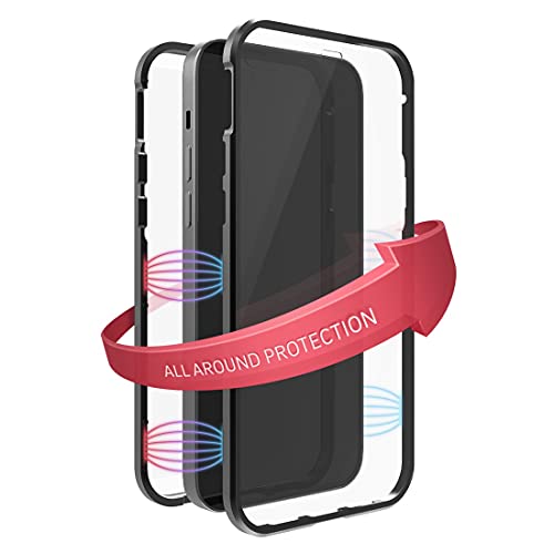 Black Rock - Hülle 360 Grad Glass Case Passend für Apple iPhone 13 Pro Max I Handyhülle, Magnet Verschluss, Durchsichtig, Cover (Transparent mit schwarzem Rahmen) von Black Rock