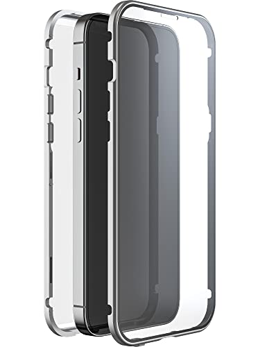 Black Rock - Hülle 360 Grad Glass Case Passend für Apple iPhone 14 Pro Max I Handyhülle, Magnet Verschluss (Transparent mit silbernem Rahmen) von Black Rock