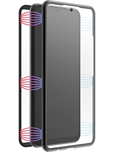 Black Rock - Hülle 360 Grad Glass Case Passend für Samsung Galaxy A23 5G I Handyhülle, Magnet Verschluss, Cover (Transparent mit schwarzem Rahmen) von Black Rock