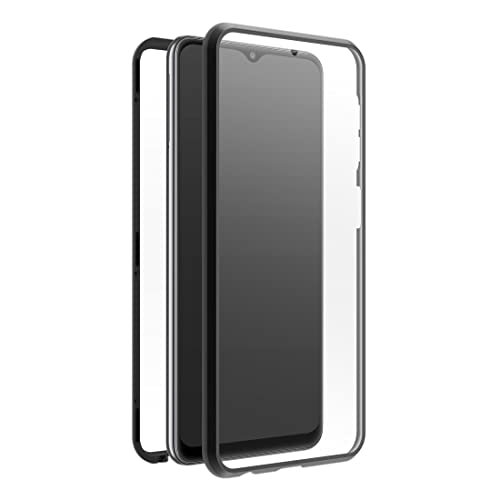 Black Rock - Hülle 360 Grad Glass Case Passend für Samsung Galaxy A34 5G I Handyhülle, Magnet Verschluss, Cover (Transparent mit schwarzem Rahmen) von Black Rock