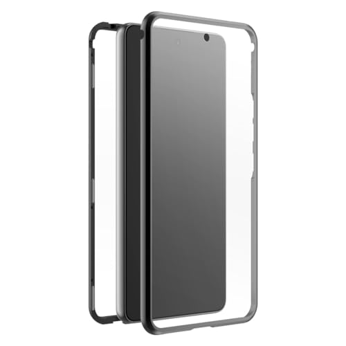 Black Rock - Hülle 360 Grad Glass Case Passend für Samsung Galaxy A54 5G I Handyhülle, Magnet Verschluss, Cover (Transparent mit schwarzem Rahmen) von Black Rock
