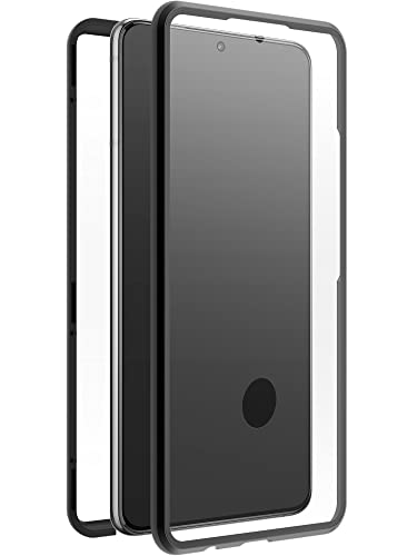 Black Rock - Hülle 360 Grad Glass Case Passend für Samsung Galaxy S21 FE 5G I Handyhülle, Magnet Verschluss, Durchsichtig (Transparent mit schwarzem Rahmen) von Black Rock
