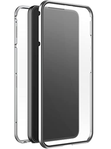 Black Rock - Hülle 360 Grad Glass Case Passend für Samsung Galaxy S22 5G I Handyhülle, Magnet Verschluss, Durchsichtig, Cover (Transparent mit silbernem Rahmen) von Black Rock