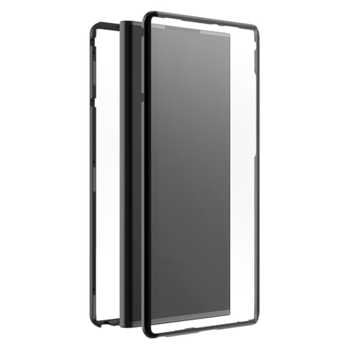 Black Rock - Hülle 360 Grad Glass Case Passend für Samsung Galaxy S23 Ultra I Handyhülle, Magnet Verschluss, Cover (Transparent mit schwarzem Rahmen) von Black Rock