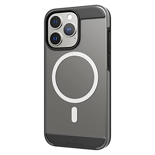 Black Rock - Hülle Air Robust Case Passend für Apple iPhone 13 Pro I Handyhülle MagSafe Kompatibel, Transparent, Durchsichtig, Dünn (Schwarz) von Black Rock