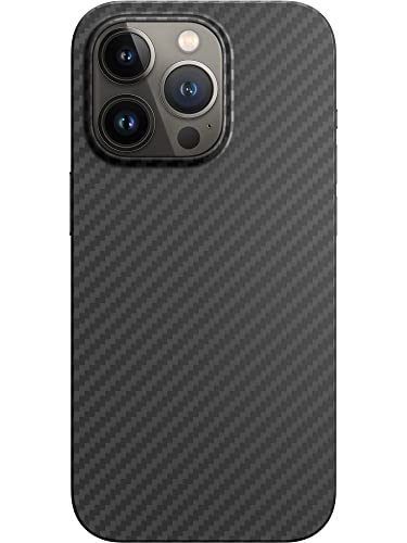 Black Rock - Hülle Carbonhülle Case Ultra Dünn Passend für Apple iPhone 14 Pro | Aramid Handyhülle, Fiber Cover, Kabellos Laden, Premium (Schwarz) von Black Rock