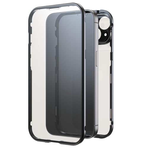 Black Rock Hülle für iPhone 15 (Metallrahmen, 360° Rundumschutz, Wireless Charging kompatibel, ultradünn, Slim, Magnet, Cover, Handyhülle für iPhone 15, Case, Handycase) schwarz von Black Rock