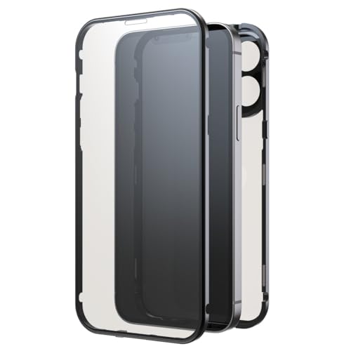 Black Rock Hülle für iPhone 15 Pro Max (Metallrahmen, 360° Rundumschutz, Wireless Charging kompatibel, ultradünn, slim, Magnet, Cover, Handyhülle für iPhone 15 Pro Max, Case, Handycase) schwarz von Black Rock