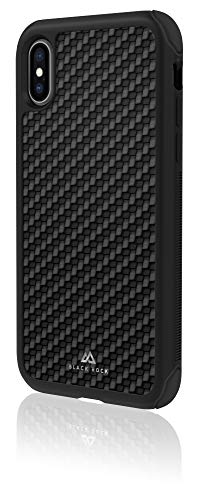 Black Rock - Robust Case Real Carbon Hülle für Apple iPhone X/Xs I Cover, Leder Handyhülle, kabelloses Laden, Fiber, TPU, Silikon (Schwarz) von Black Rock