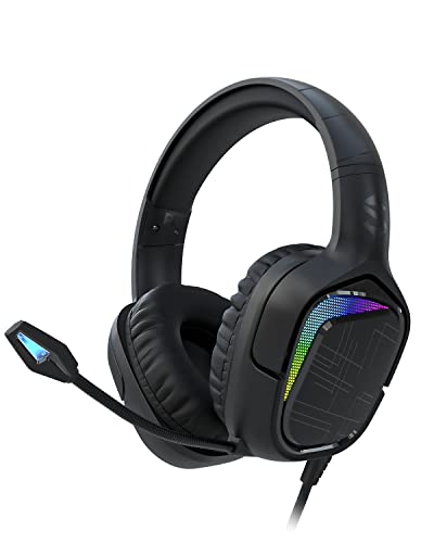 Black Shark Gaming Headset für PC, PS4, PS5, Xbox, Switch, Gaming Kopfhörer mit Ultraklarem Biegsamem Mikrofon, Dynamischen 50-mm-Treibern, Geräuschisolierenden Ohrpolstern, Inline-Bedienelementen von Black Shark