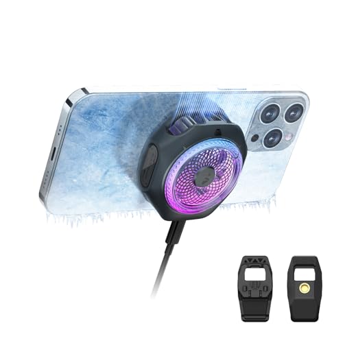 Black Shark Magnetic Cell Phone Cooler 4PRO, Handy-Kühler mit abnehmbarem Griff, App-gesteuerte intelligente Temperaturregelung, tragbarer RGB-Kühlventilator für Phone/Tablet/iPad Black Shark Magnetic Cell Phone Cooler 4PRO, Handy-Kühler mit abnehmbarem Griff, App-gesteuerte intelligente Temperaturregelung, tragbarer RGB-Kühlventilator für Phone/Tablet/iPad von Black Shark