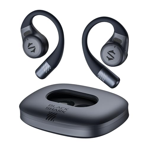 Black Shark Open Ear Bluetooth Kopfhörer, Bluetooth 5.3 Kabellose Sport Ohrhörer,ENC Geräuschunterdrückung, IPX6 Wasserdicht,0.06s Geringe Latenz,Ultraleichtes Ladeetui -Ideal für Sport/Outdoor-Aktiv Black Shark Open Ear Bluetooth Kopfhörer, Bluetooth 5.3 Kabellose Sport Ohrhörer,ENC Geräuschunterdrückung, IPX6 Wasserdicht,0.06s Geringe Latenz,Ultraleichtes Ladeetui -Ideal für Sport/Outdoor-Aktiv von Black Shark