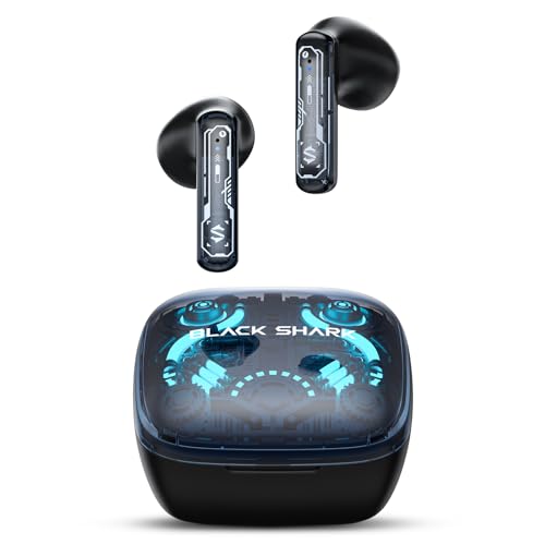 Black Shark True Wireless Gaming Earbuds, Bluetooth 5.3 mit Gaming/Music-Modus, 30 Stunden Wiedergabezeit, klare Stereo-Anrufe In-Ear-Kopfhörer, für Android/Handy/Computer/Gaming - Lucifer T15 von Black Shark