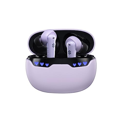 Black Shark Wireless Earbuds with Charging Case, Bluetooth 5.1 Kopfhörer mit Mikrofon für iPhone/Android, Music & Gaming Dual Model, IPX5 Waterproof, Emoji LED Light 24Hrs Playtime In Ear, Purple von Black Shark