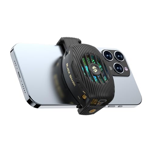 VNUUUXO Black Shark Handy-K黨ler f黵 Gaming FunCooler 4, Handy-L黤ter, leicht, leise mit RGB-Licht, Handy-K黨ler f黵 6,8?,8 cm (2,7?,5 Zoll) iPhone/Android, Haltebolzen f黵 Live-Streaming von Black Shark