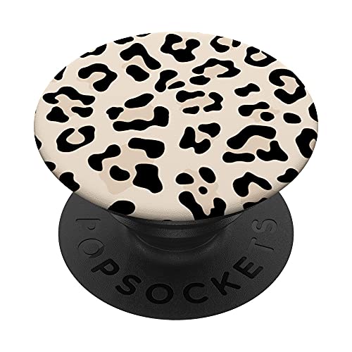 Schwarz und cremefarben Leopardenmuster PopSockets mit austauschbarem PopGrip von Black and Cream Leopard Print Decorations