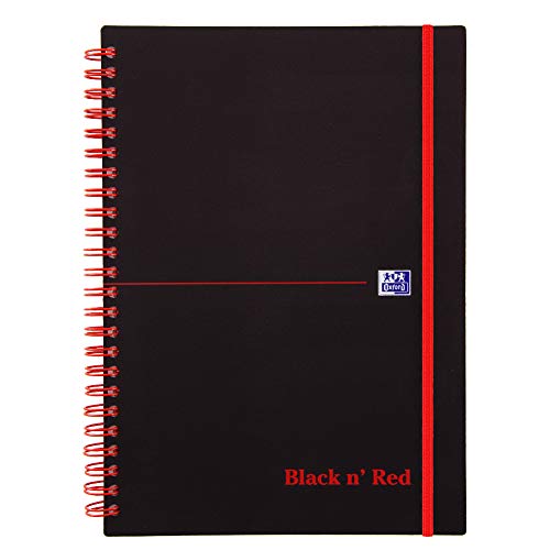 Black n' Red Notizbuch, A5, drahtgebunden, Kunststoffdeckel, 70 Seiten / 35 Blätter von Black n' Red