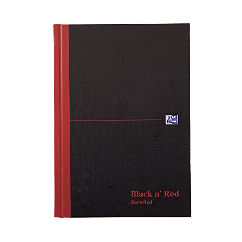 Black n' Red Notizbuch, A5, recycelt, gebunden, Hardcover, Schwarz/Rot von Black n' Red