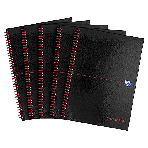 Black n Red Spiralbuch 90 g/m² kariert 5 mm 140 Seiten A4 5 Stück von Black n' Red