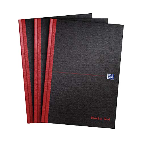 Oxford Black n' Red Notizbuch, A4, fester Einband, Hardcover 3er-Pack A4 von Black n' Red