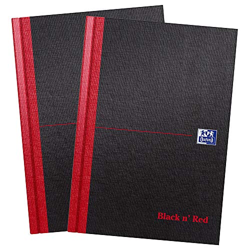 Oxford Black n' Red Notizbuch, A5, Hardcover, gebunden, liniert, 2 Stück von Black n' Red