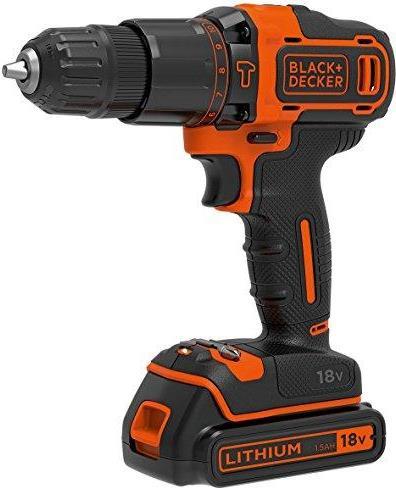 BLACK+DECKER BDCHD18KB-QW - Bohrhammer/Treiber - schnurlos - 2 Geschwindigkeiten - Bohrfutterschlüssel 10 mm - 40 N·m - 2 Akkus - 18 V von Black & Decker