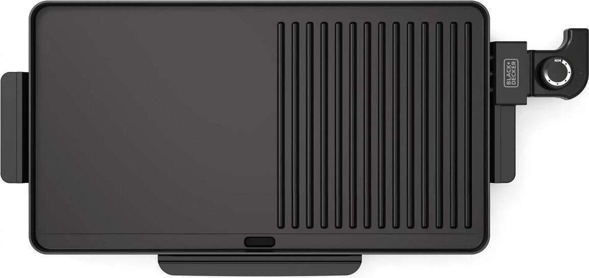 Black+Decker BXGB2200E Grillplatte, Antihaftbeschichtete Oberfläche, Schwarz (BXGD2200E) von Black & Decker