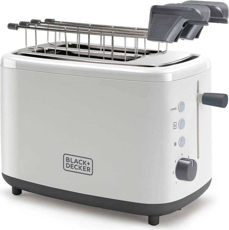 Black+Decker BXTOA820E - Toaster 820W. 2 breite Toastschlitze, Weiß (BXTOA820E) von Black & Decker