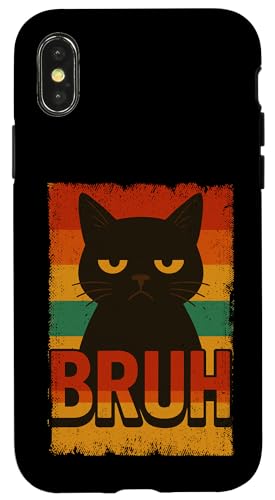 Lustige Bruh schwarze Katze Vintage Retro Mama Papa Kinder Hülle für iPhone X/XS Lustige Bruh schwarze Katze Vintage Retro Mama Papa Kinder Hülle für iPhone X/XS von BlackCatAxis1