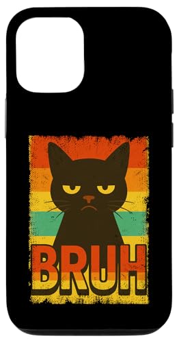 Lustige schwarze Katze Bruh Vintage Retro Mama Papa Kinder Hülle für iPhone 12/12 Pro Lustige schwarze Katze Bruh Vintage Retro Mama Papa Kinder Hülle für iPhone 12/12 Pro von BlackCatAxis1