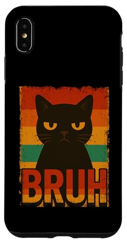 Lustige schwarze Katze Bruh Vintage Retro Mama Papa Kinder Hülle für iPhone XS Max Lustige schwarze Katze Bruh Vintage Retro Mama Papa Kinder Hülle für iPhone XS Max von BlackCatAxis1