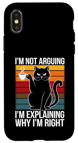 Lustige schwarze Katze I'm not arguing I'm Explaining Mom Dad Hülle für iPhone X/XS Lustige schwarze Katze I'm not arguing I'm Explaining Mom Dad Hülle für iPhone X/XS von BlackCatAxis1