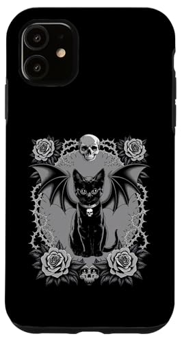 Schwarze Katze, Gothic, Kätzchen, Halloween, Totenköpfe, Rose, Mutter, Papa Hülle für iPhone 11 Schwarze Katze, Gothic, Kätzchen, Halloween, Totenköpfe, Rose, Mutter, Papa Hülle für iPhone 11 von BlackCatAxis1