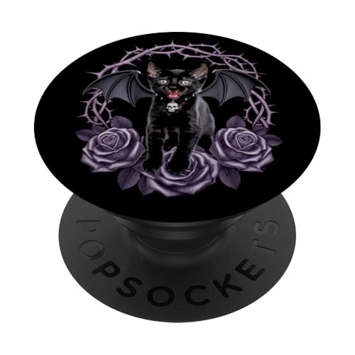 Schwarze Katze, Gothic, Kätzchen, Halloween, Totenköpfe, Rose, Mutter, Papa PopSockets Klebender PopGrip Schwarze Katze, Gothic, Kätzchen, Halloween, Totenköpfe, Rose, Mutter, Papa PopSockets Klebender PopGrip von BlackCatAxis1