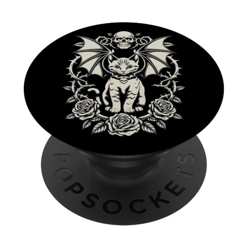 Schwarze Katze, Gothic, Kätzchen, Halloween, Totenköpfe, Rose, Mutter, Papa PopSockets Klebender PopGrip Schwarze Katze, Gothic, Kätzchen, Halloween, Totenköpfe, Rose, Mutter, Papa PopSockets Klebender PopGrip von BlackCatAxis1
