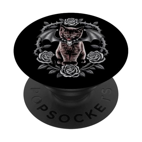Schwarze Katze, Gothic, Kätzchen, Halloween, Totenköpfe, Rose, Mutter, Papa PopSockets Klebender PopGrip Schwarze Katze, Gothic, Kätzchen, Halloween, Totenköpfe, Rose, Mutter, Papa PopSockets Klebender PopGrip von BlackCatAxis1