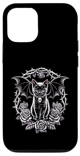 Schwarze Katze, Gothic, Kätzchen, Totenköpfe, Rose, Halloween, Mutter, Papa Hülle für iPhone 12/12 Pro Schwarze Katze, Gothic, Kätzchen, Totenköpfe, Rose, Halloween, Mutter, Papa Hülle für iPhone 12/12 Pro von BlackCatAxis1