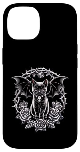 Schwarze Katze, Gothic, Kätzchen, Totenköpfe, Rose, Halloween, Mutter, Papa Hülle für iPhone 14 Schwarze Katze, Gothic, Kätzchen, Totenköpfe, Rose, Halloween, Mutter, Papa Hülle für iPhone 14 von BlackCatAxis1