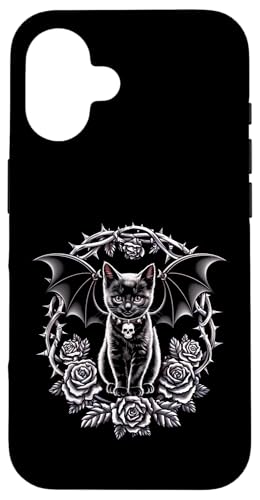 Schwarze Katze, Gothic, Kätzchen, Totenköpfe, Rose, Halloween, Mutter, Papa Hülle für iPhone 16 Schwarze Katze, Gothic, Kätzchen, Totenköpfe, Rose, Halloween, Mutter, Papa Hülle für iPhone 16 von BlackCatAxis1