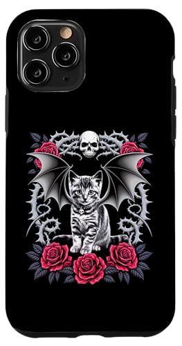 Schwarze Katze, Gothic, Totenköpfe, Rose, Kätzchen, Halloween, Mutter, Papa Hülle für iPhone 11 Pro Schwarze Katze, Gothic, Totenköpfe, Rose, Kätzchen, Halloween, Mutter, Papa Hülle für iPhone 11 Pro von BlackCatAxis1