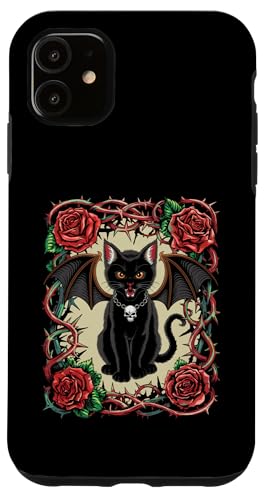 Schwarze Katze, Gothic, Totenköpfe, Rose, Kätzchen, Halloween, Mutter, Papa Hülle für iPhone 11 Schwarze Katze, Gothic, Totenköpfe, Rose, Kätzchen, Halloween, Mutter, Papa Hülle für iPhone 11 von BlackCatAxis1