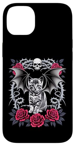 Schwarze Katze, Gothic, Totenköpfe, Rose, Kätzchen, Halloween, Mutter, Papa Hülle für iPhone 14 Plus Schwarze Katze, Gothic, Totenköpfe, Rose, Kätzchen, Halloween, Mutter, Papa Hülle für iPhone 14 Plus von BlackCatAxis1