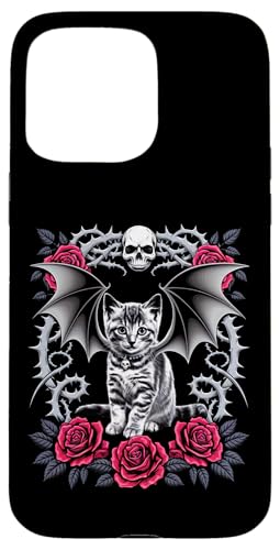 Schwarze Katze, Gothic, Totenköpfe, Rose, Kätzchen, Halloween, Mutter, Papa Hülle für iPhone 15 Pro Max Schwarze Katze, Gothic, Totenköpfe, Rose, Kätzchen, Halloween, Mutter, Papa Hülle für iPhone 15 Pro Max von BlackCatAxis1