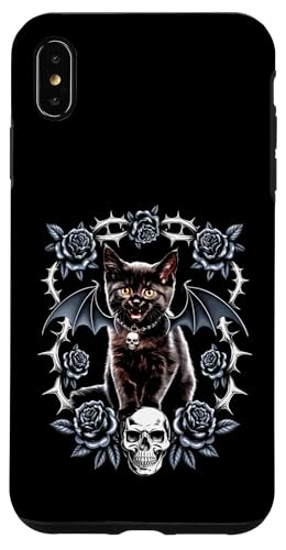 Schwarze Katze, Kätzchen, Gothic, Totenköpfe, Halloween, Rose, Mutter, Papa Hülle für iPhone XS Max Schwarze Katze, Kätzchen, Gothic, Totenköpfe, Halloween, Rose, Mutter, Papa Hülle für iPhone XS Max von BlackCatAxis1