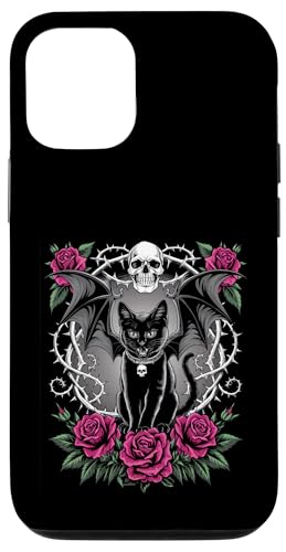 Schwarze Katze, Kätzchen, Halloween, Gothic, Totenköpfe, Rose, Mutter, Papa Hülle für iPhone 12/12 Pro Schwarze Katze, Kätzchen, Halloween, Gothic, Totenköpfe, Rose, Mutter, Papa Hülle für iPhone 12/12 Pro von BlackCatAxis1