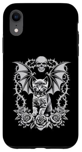Schwarze Katze, Kätzchen, Halloween, Totenköpfe, Rose, Gothic, Mutter, Papa Hülle für iPhone XR Schwarze Katze, Kätzchen, Halloween, Totenköpfe, Rose, Gothic, Mutter, Papa Hülle für iPhone XR von BlackCatAxis1