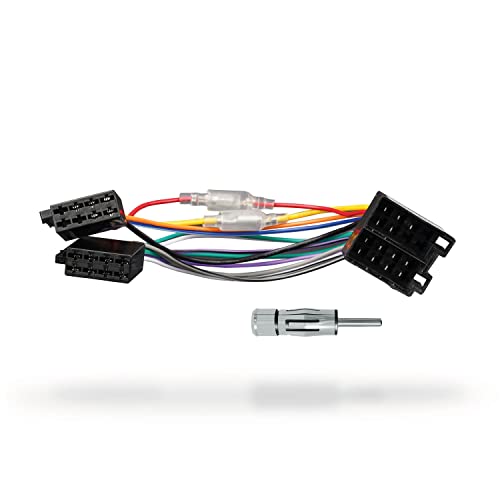BlackNugget® ISO Autoradio Adapter Stecker Buchse inkl. Antennenadapter DIN ISO - Klemme 15/30 drehbar - Radio Adapter - Universal Radioadapter - 15cm von BlackNugget