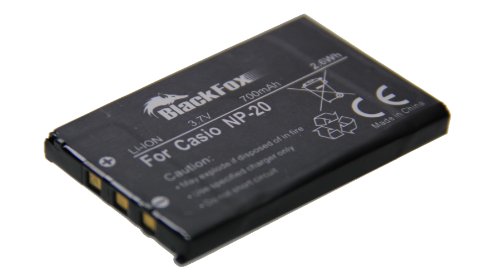 Blackfox BF-NP20 Li-Ion Ersatzakku Typ Casio NP-20 passend für EX-Z75/EX-Z75/EX-S880 (3,7V, 700mAh) von Blackfox